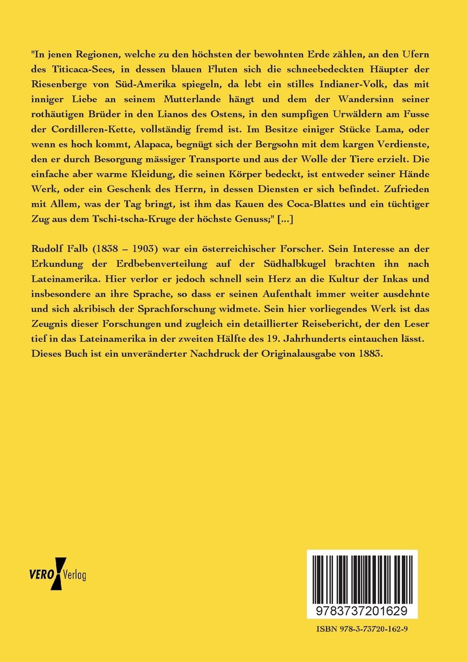Rückseitencover Das Land der Inka in seiner Bedeutung für die Urgeschichte der Sprache und Schrift