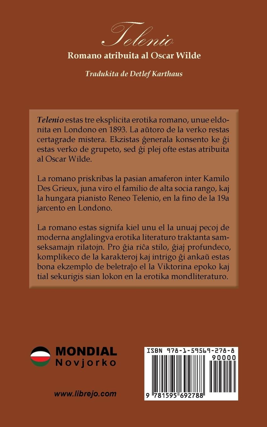 Rückseitencover Telenio (Erotika Mondliteraturo En Esperanto)