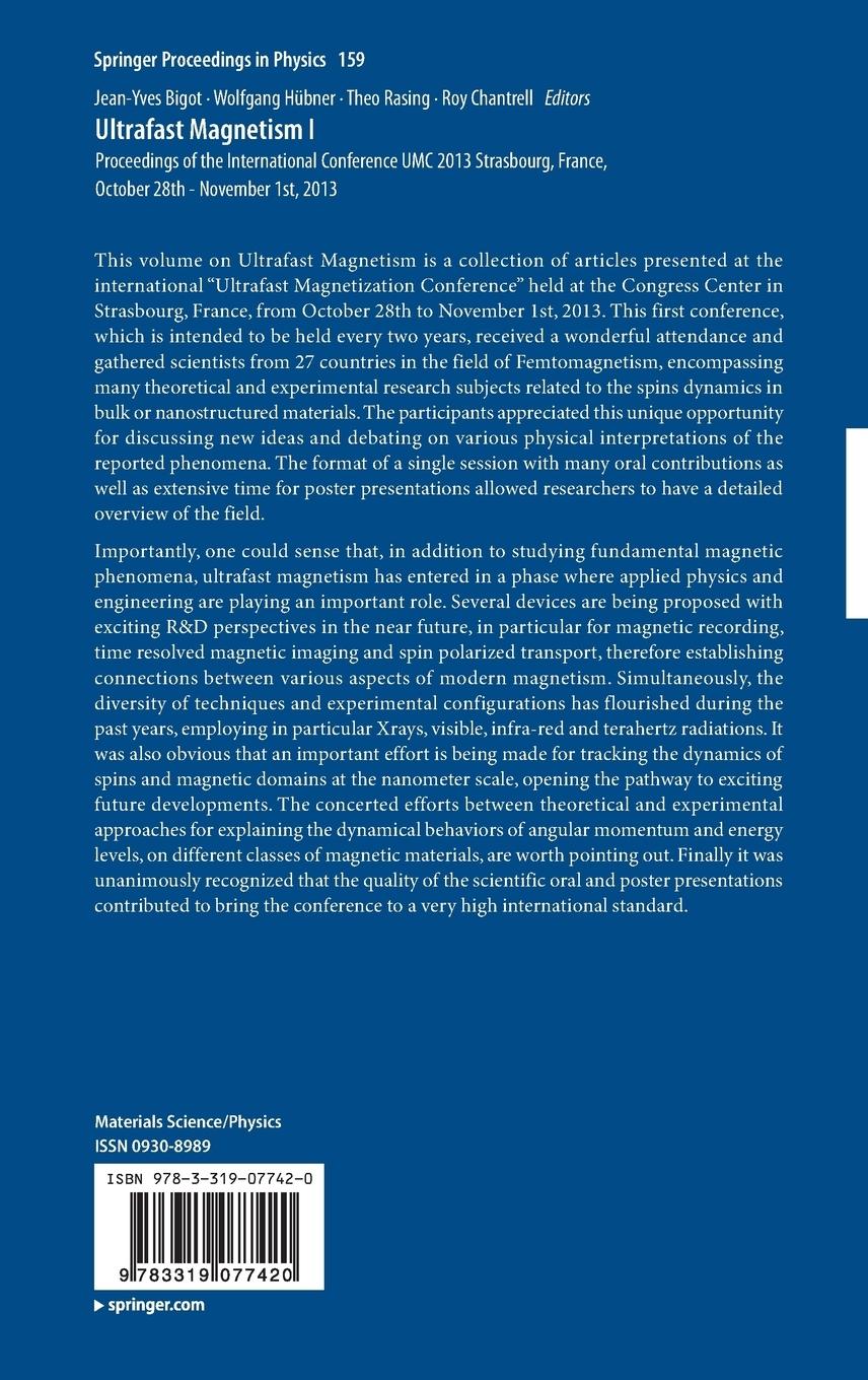 Rückseitencover Ultrafast Magnetism I