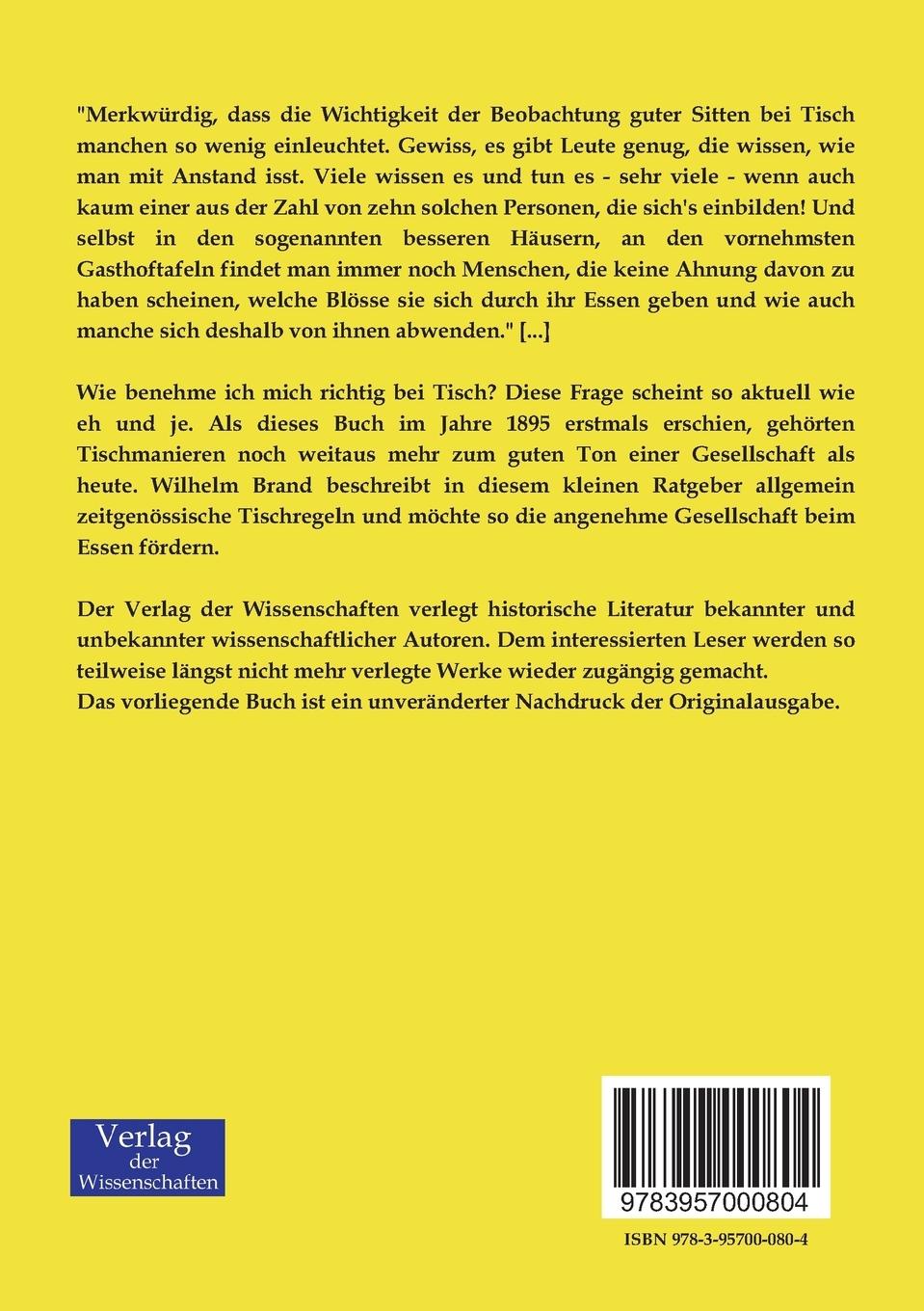 Rückseitencover Anstand bei Tisch