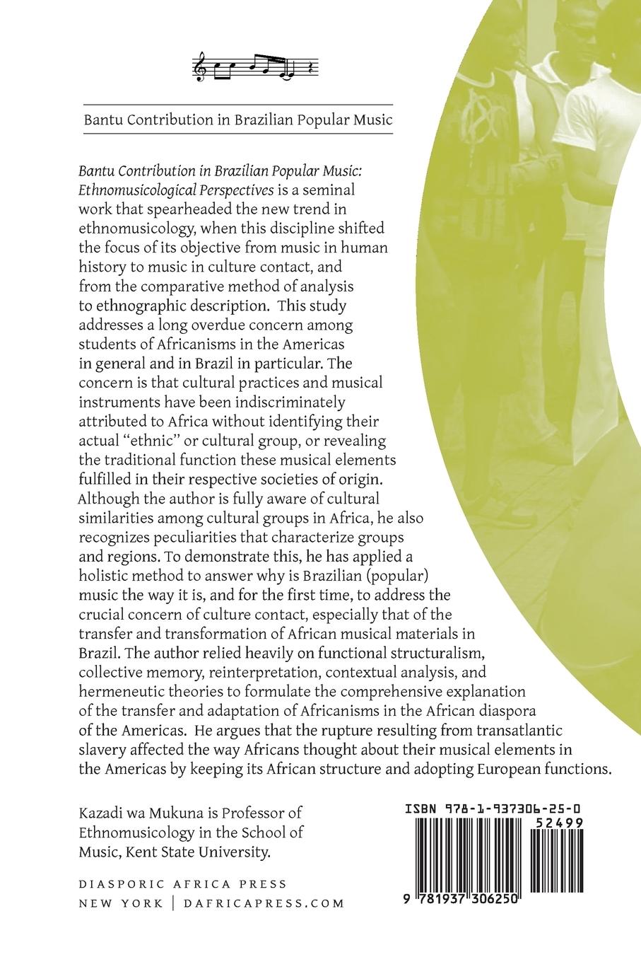 Rückseitencover Bantu Contribution in Brazilian Popular Music