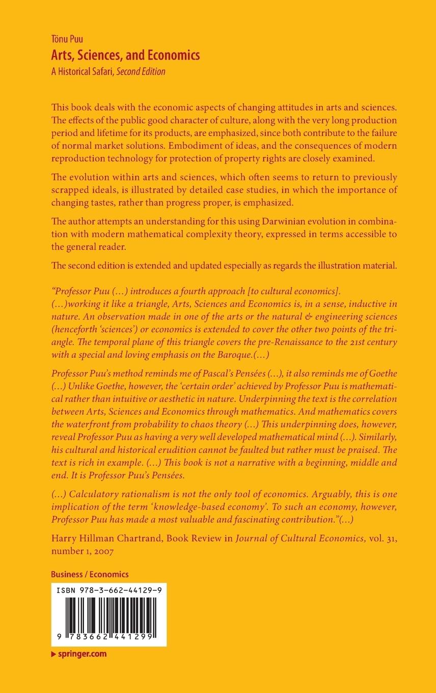 Rückseitencover Arts, Sciences, and Economics