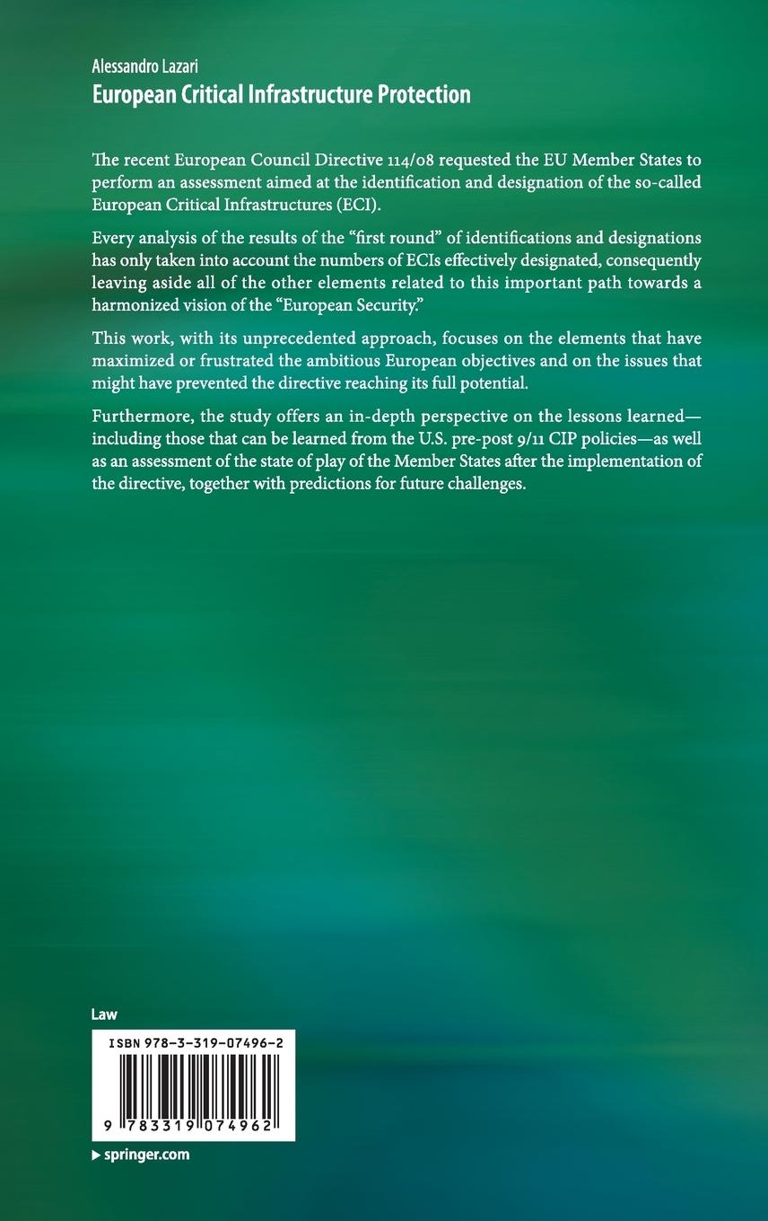 Rückseitencover European Critical Infrastructure Protection