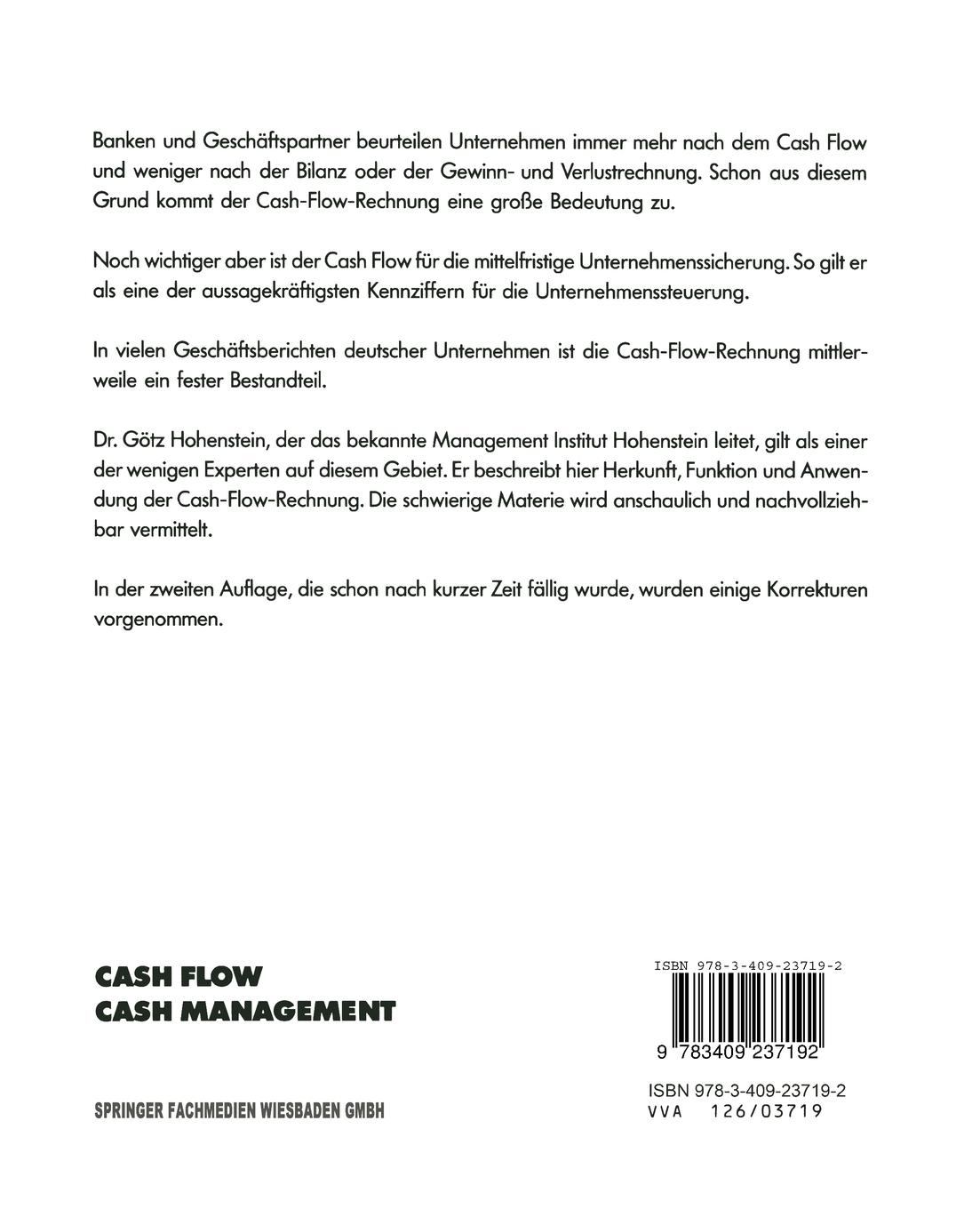 Rückseitencover Cash Flow Cash Management