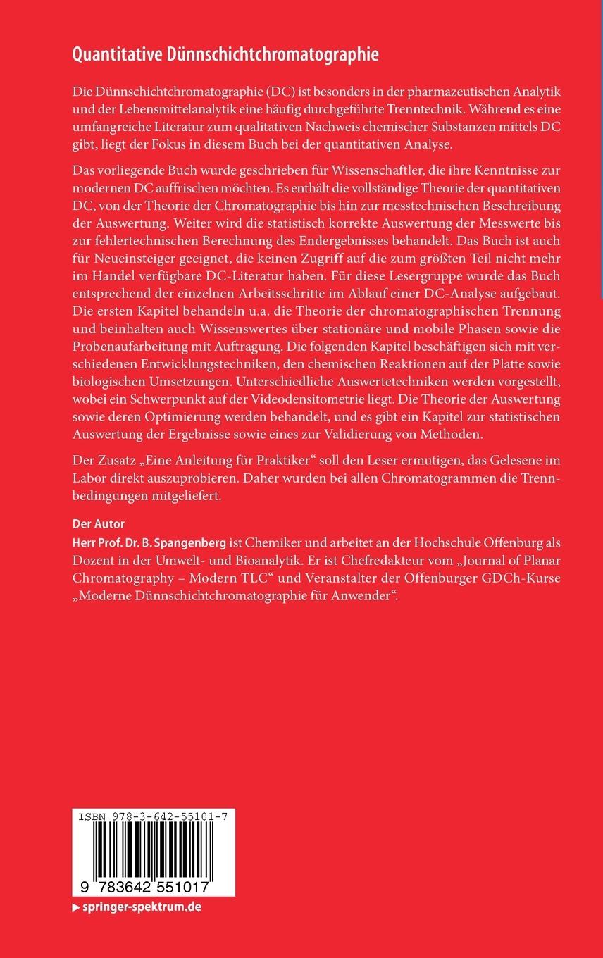 Rückseitencover Quantitative Dünnschichtchromatographie