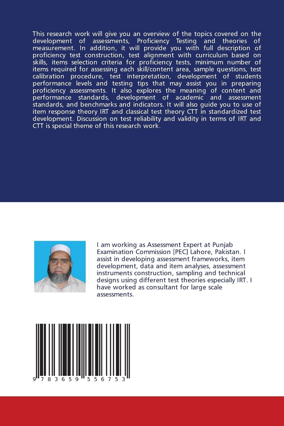 Rückseitencover Development Of Math Proficiency Test Using Item Response Theory IRT
