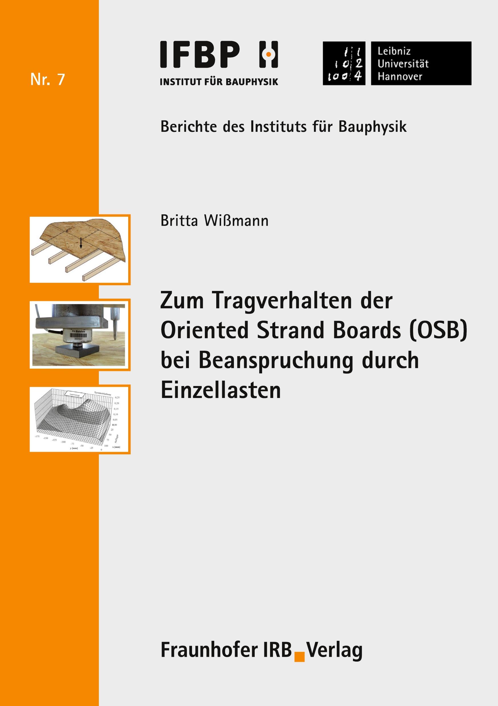 Vorderes Coverbild Zum Tragverhalten der Oriented Strand Boards (OSB) bei Beanspruchung durch Einzellasten.