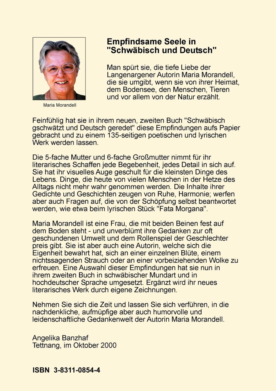 Rückseitencover Schwäbisch gschwätzt und Deutsch geredet