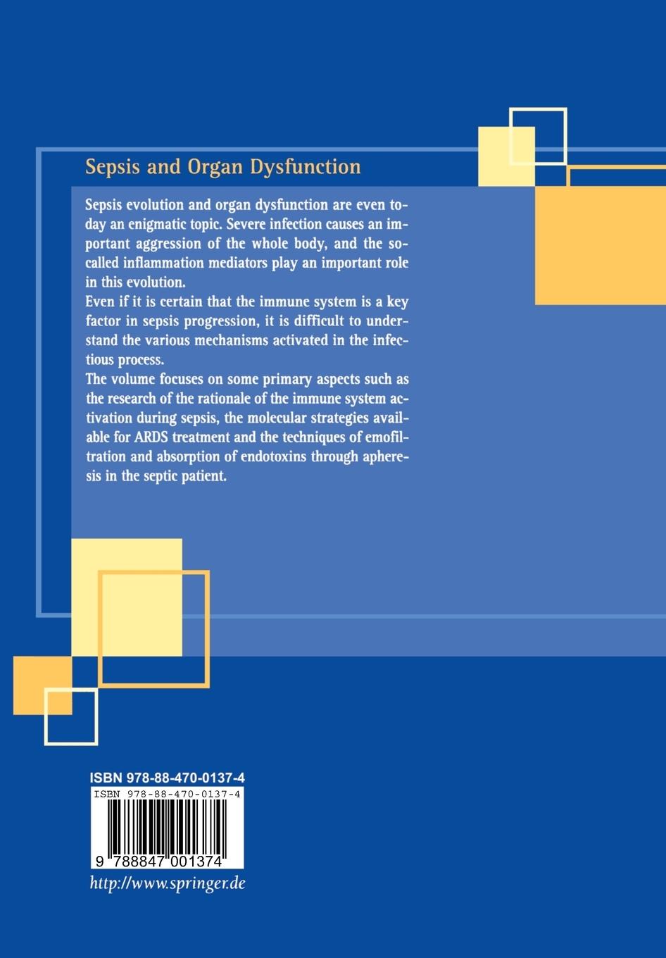 Rückseitencover Sepsis and Organ Dysfunction