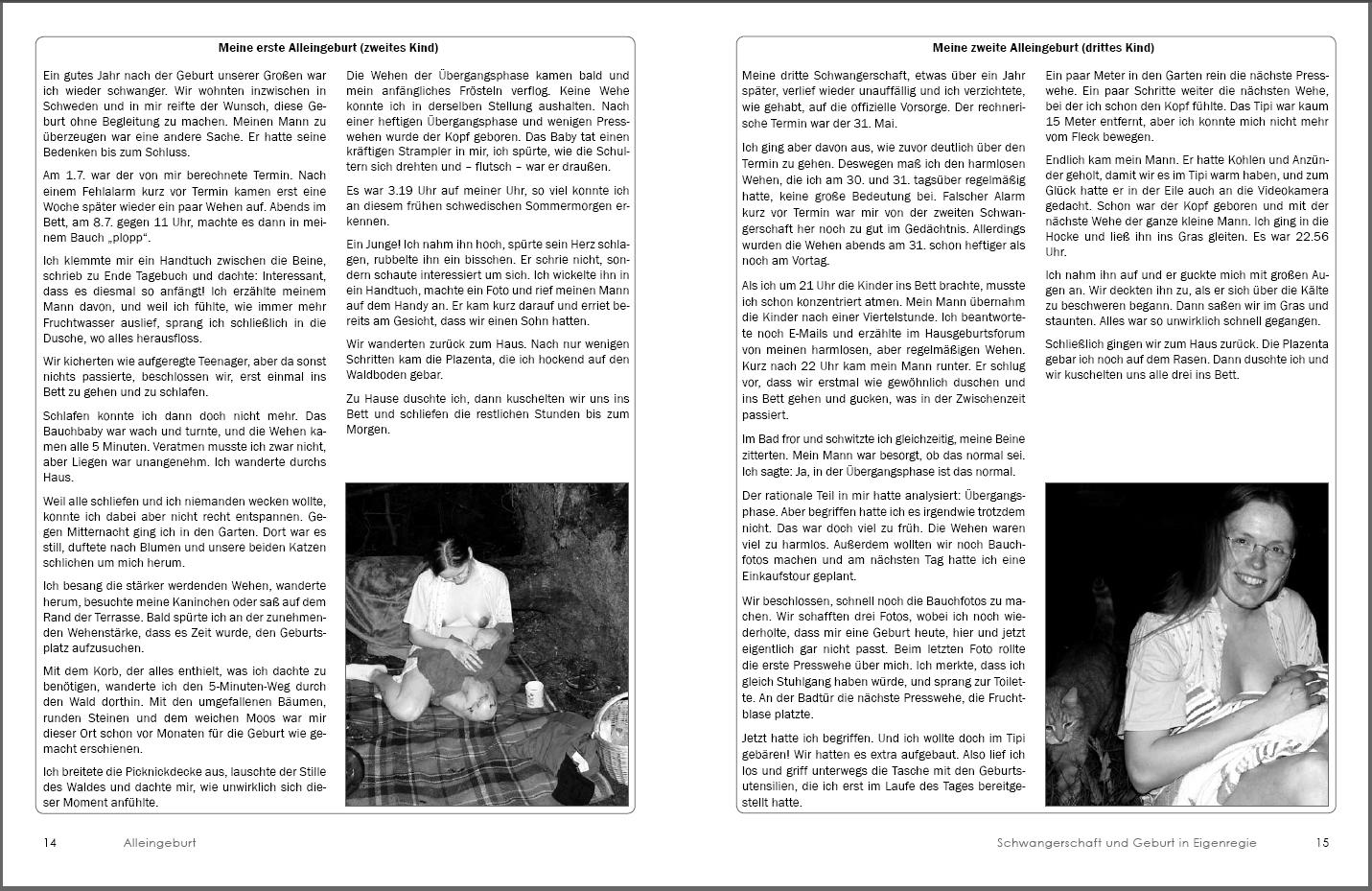 Beispielinhalt (Bild) Alleingeburt - Schwangerschaft und Geburt in Eigenregie