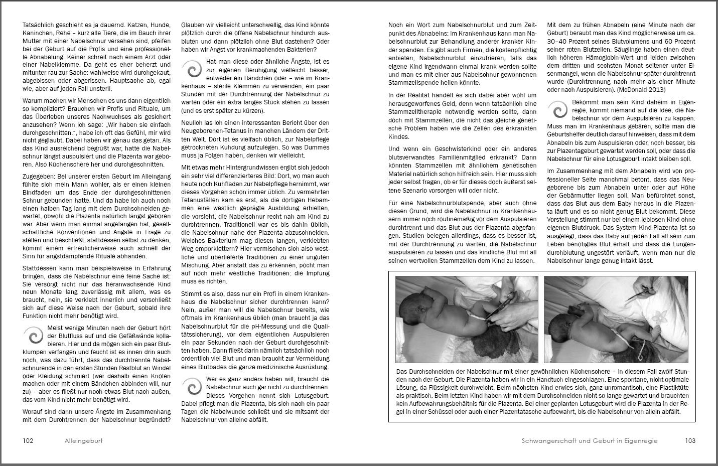 Beispielinhalt (Bild) Alleingeburt - Schwangerschaft und Geburt in Eigenregie