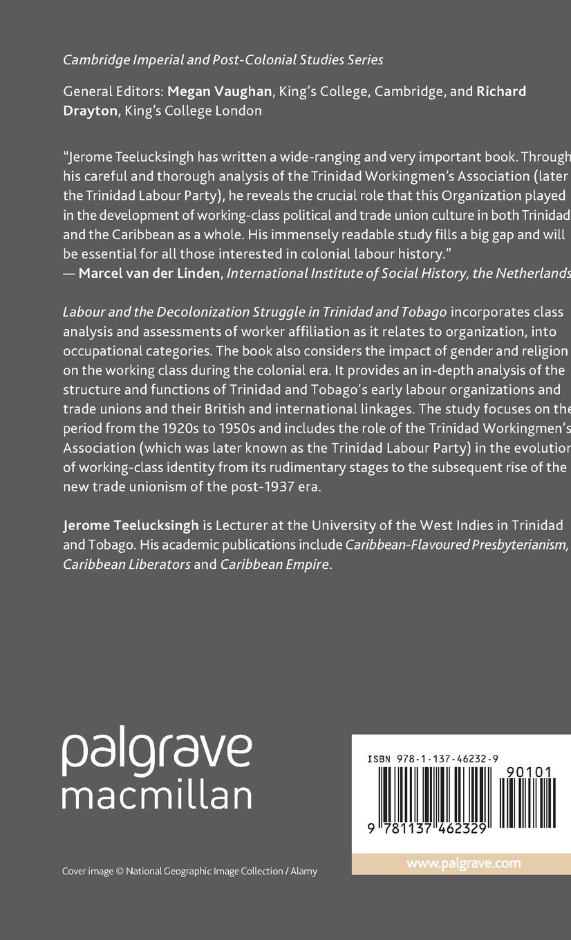 Rückseitencover Labour and the Decolonization Struggle in Trinidad and Tobago
