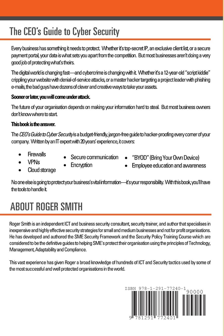 Rückseitencover CyberCrime - A Clear and Present Danger The CEO's Guide to Cyber Security