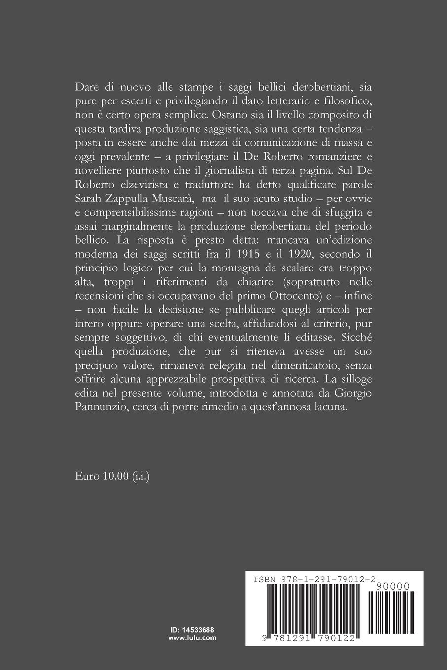 Rückseitencover Saggi di guerra