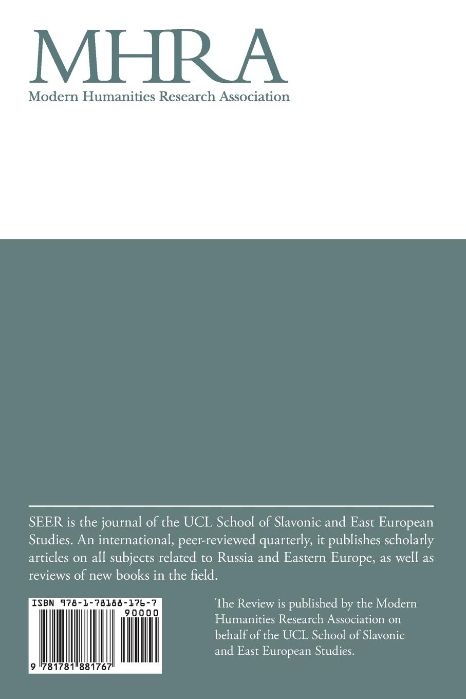 Rückseitencover Slavonic & East European Review (92