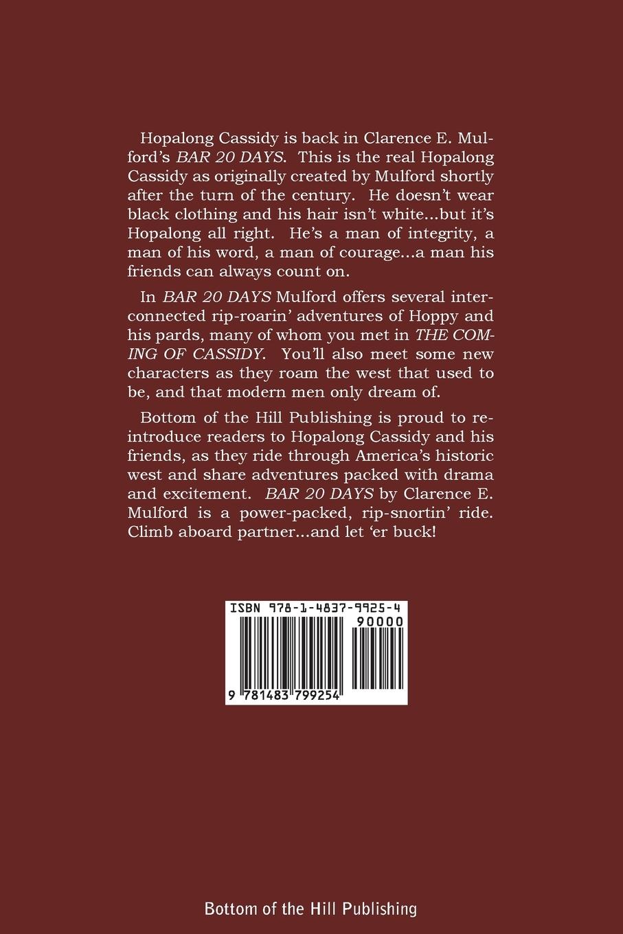 Rückseitencover Bar-20 Days