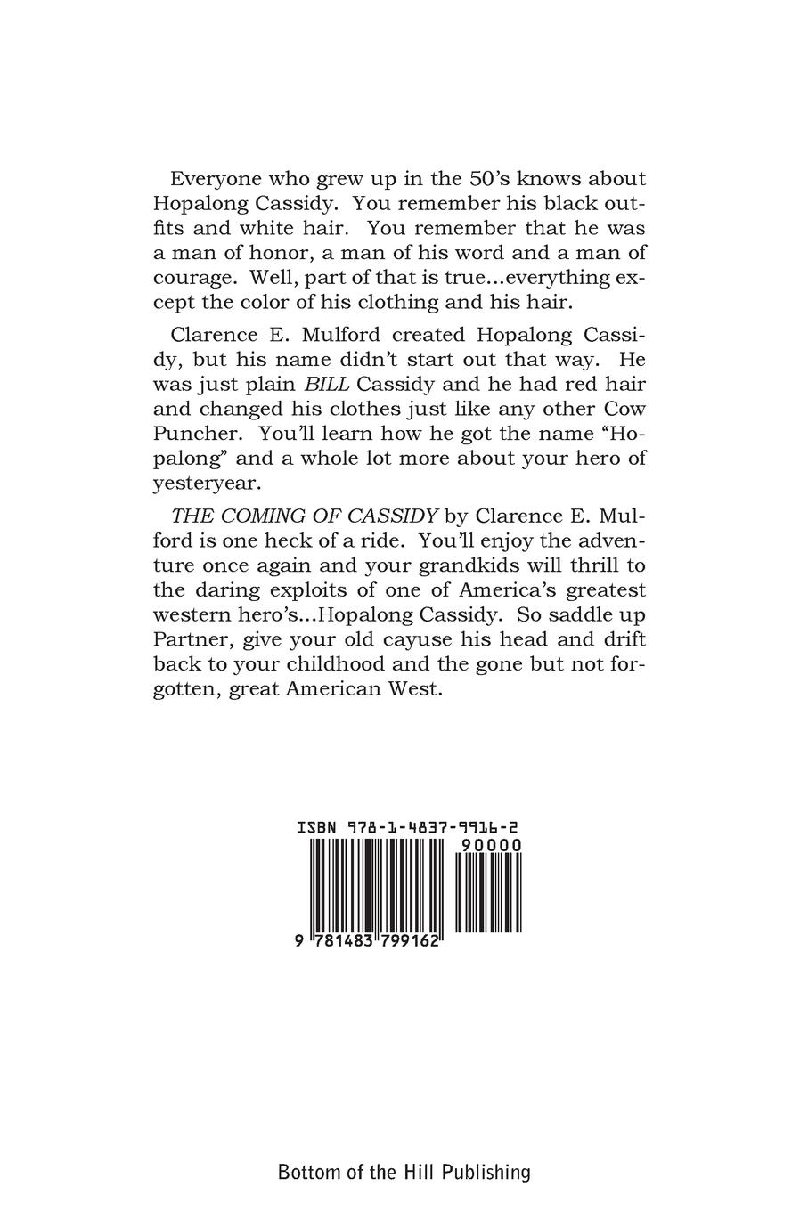 Rückseitencover The Coming of Cassidy