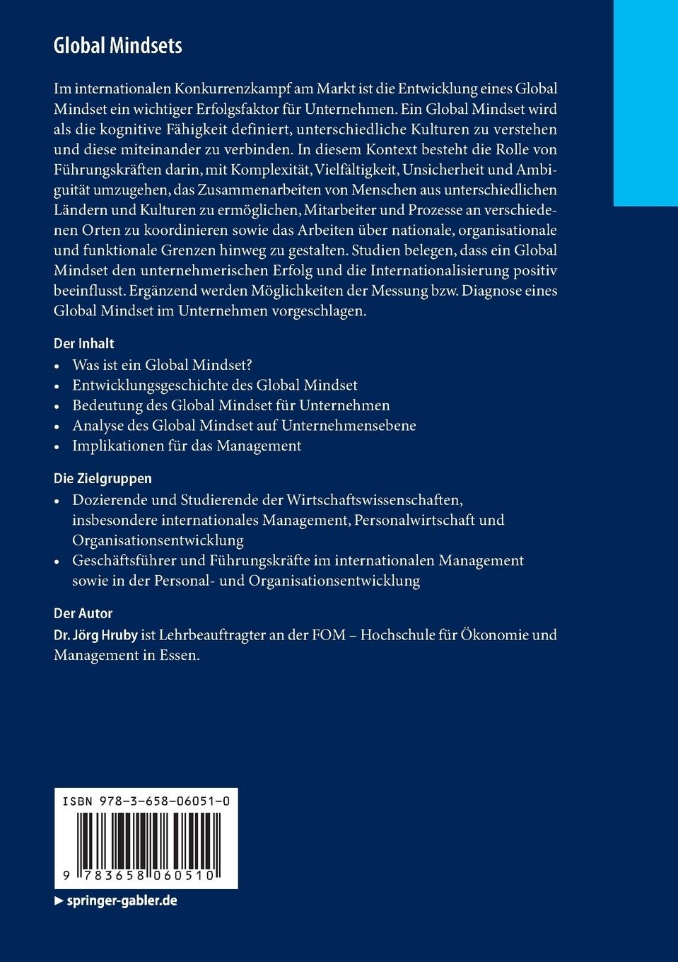 Rückseitencover Global Mindsets