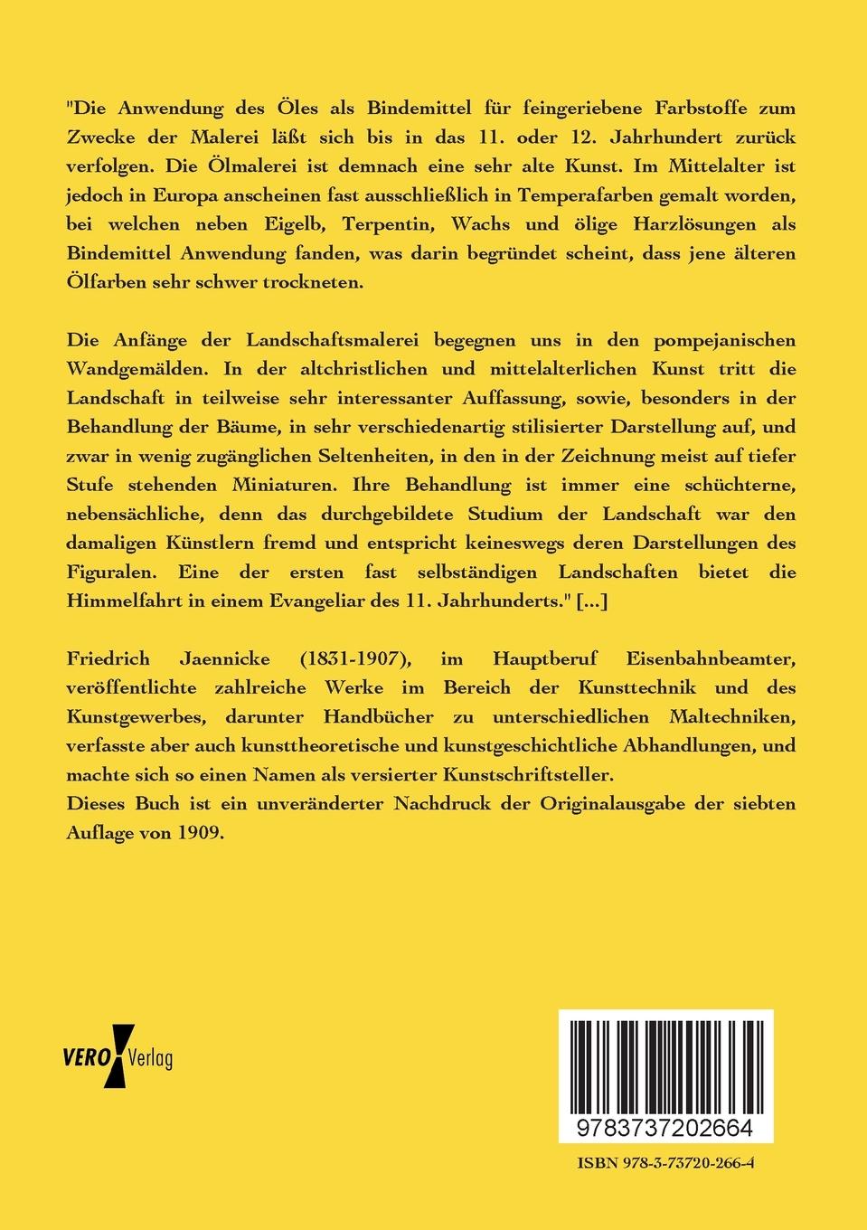 Rückseitencover Handbuch der Ölmalerei nach dem heutigen Standpunkte