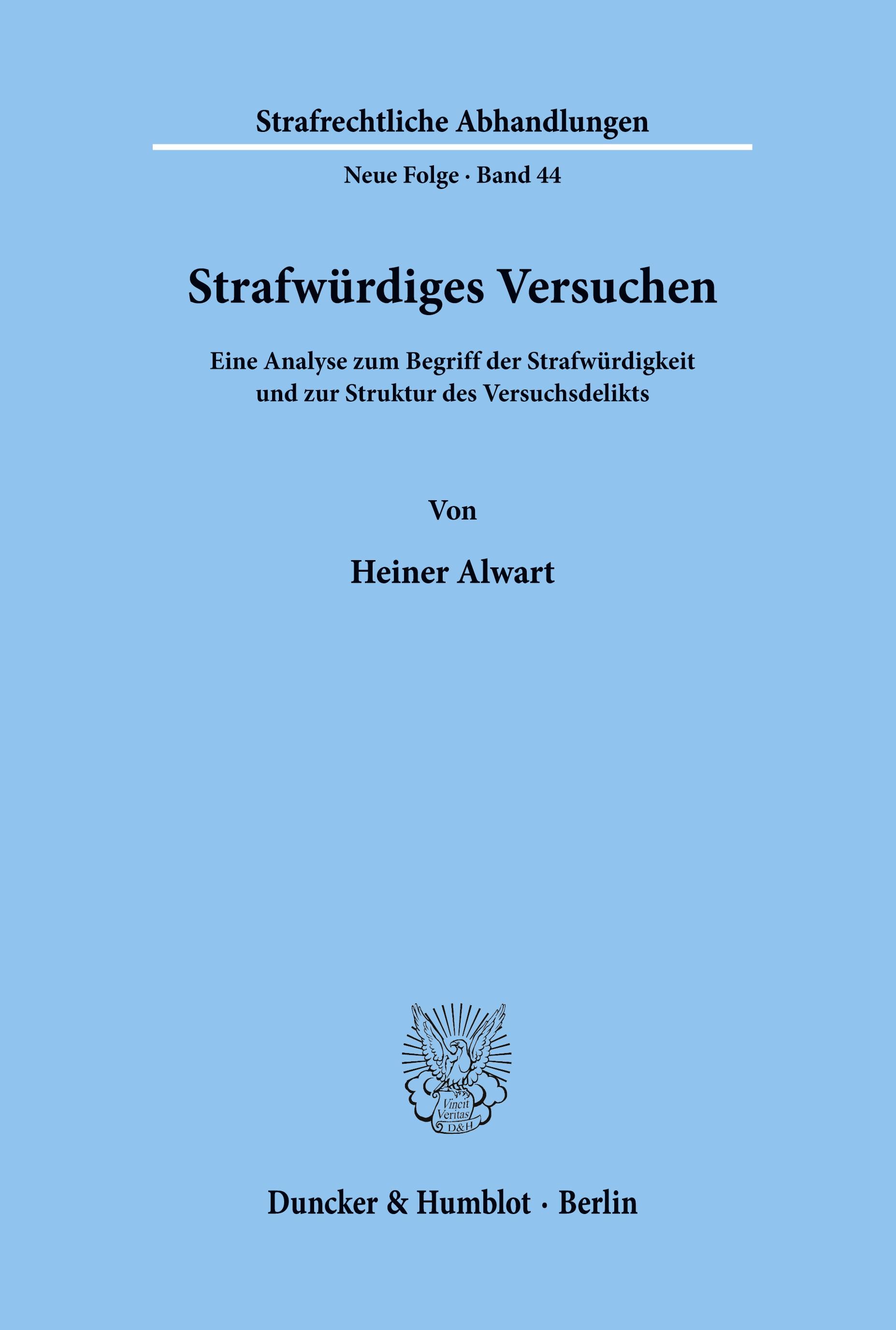 Vorderes Coverbild Strafwürdiges Versuchen.
