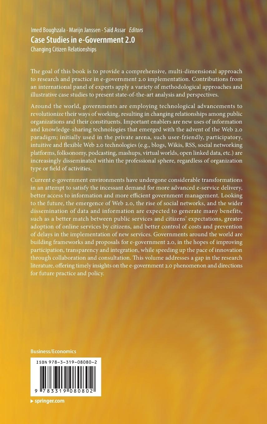 Rückseitencover Case Studies in e-Government 2.0