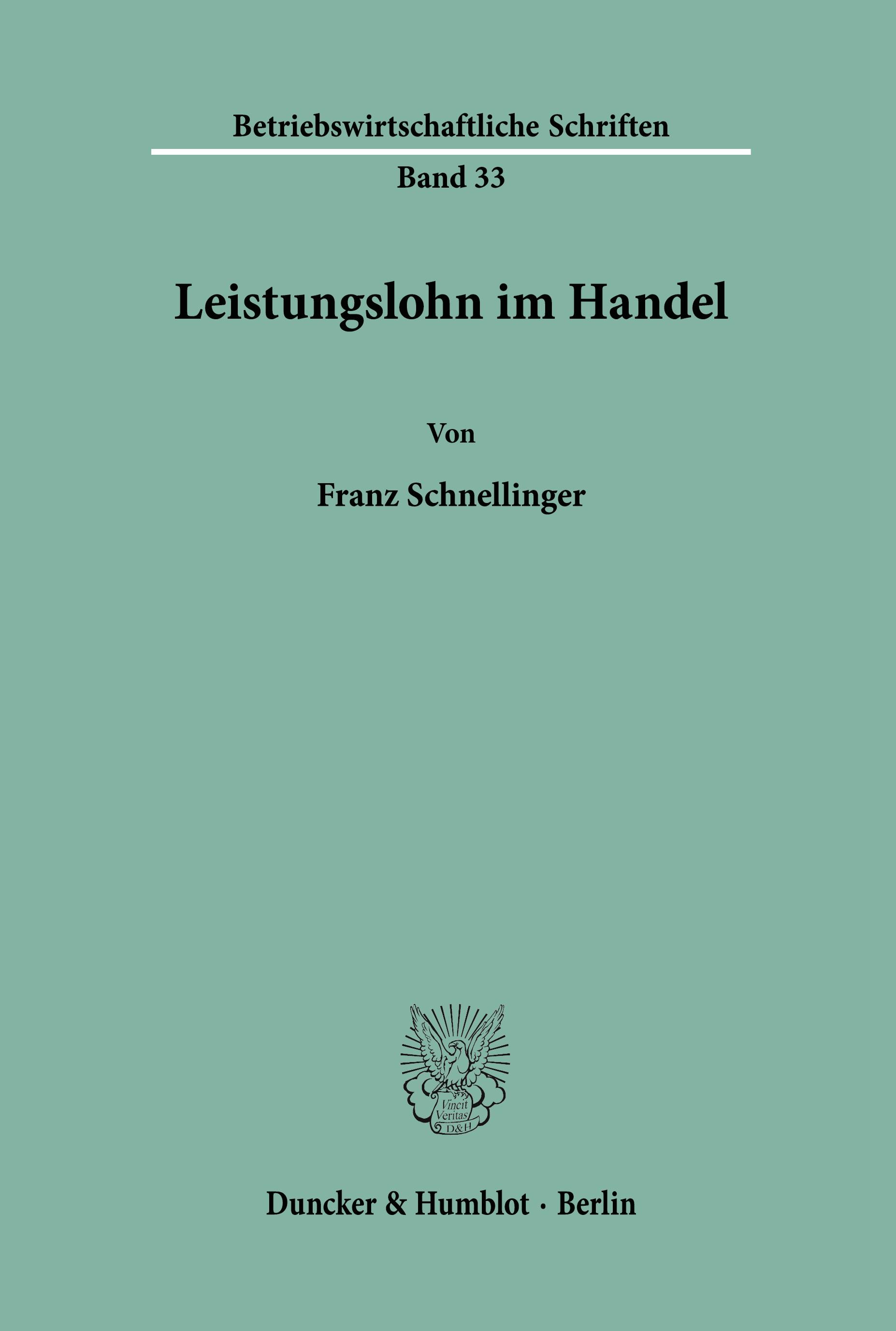 Vorderes Coverbild Leistungslohn im Handel.