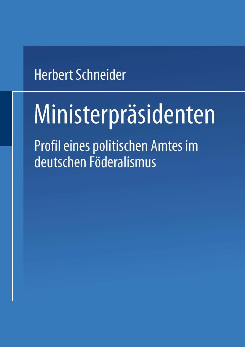 Vorderes Coverbild Ministerpräsidenten