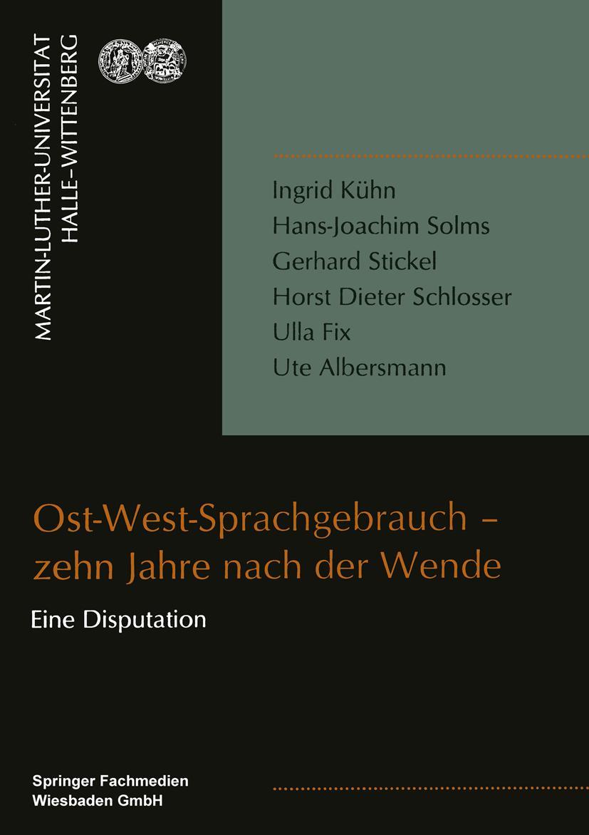 Vorderes Coverbild Ost-West-Sprachgebrauch - zehn Jahre nach der Wende