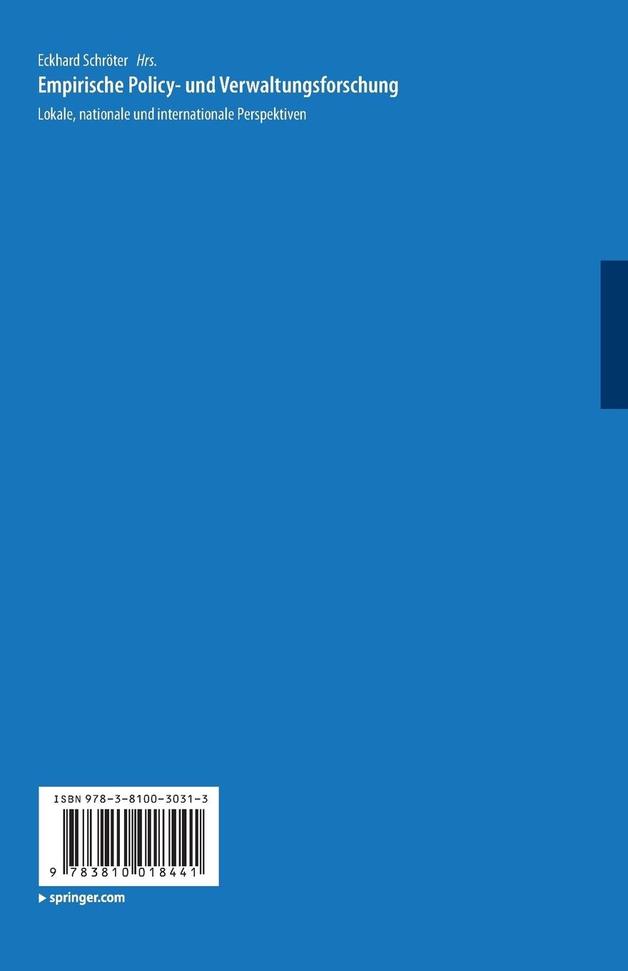 Rückseitencover Empirische Policy- und Verwaltungsforschung