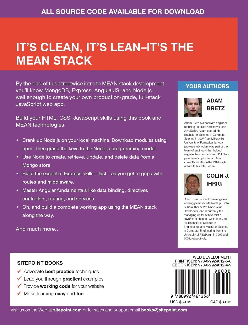 Rückseitencover Full Stack JavaScript Development with Mean