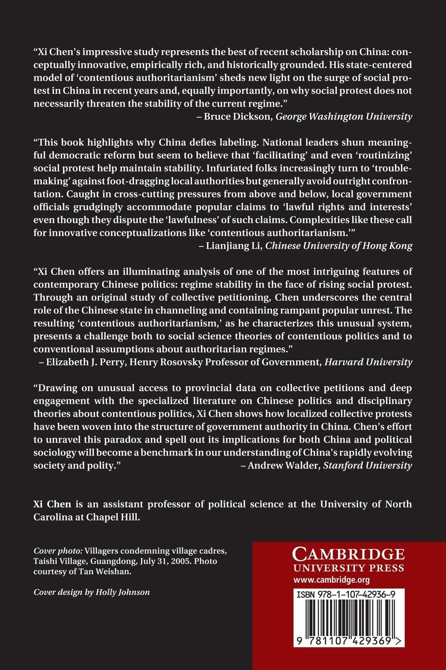 Rückseitencover Social Protest and Contentious Authoritarianism in             China