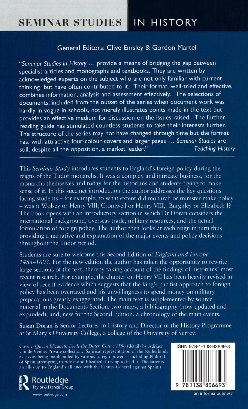 Rückseitencover England and Europe 1485-1603