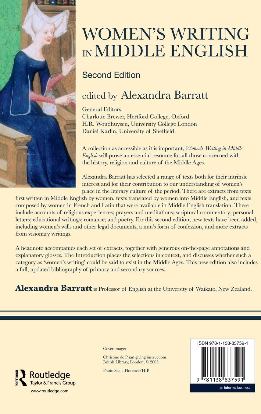 Rückseitencover Women's Writing in Middle English