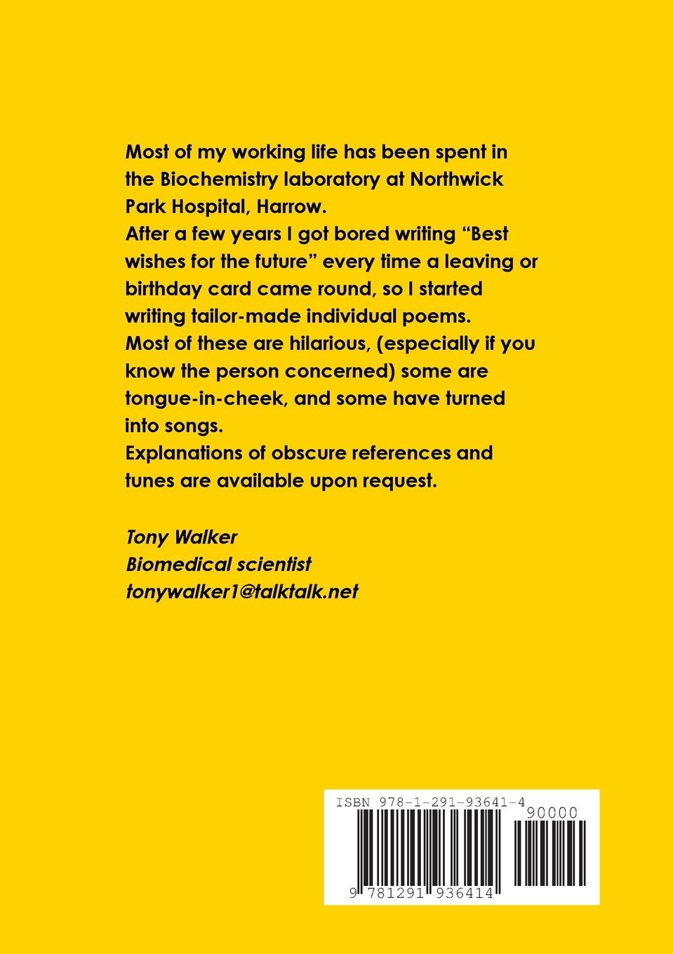 Rückseitencover Amusing Poems from a Hospital Biochemistry Lab