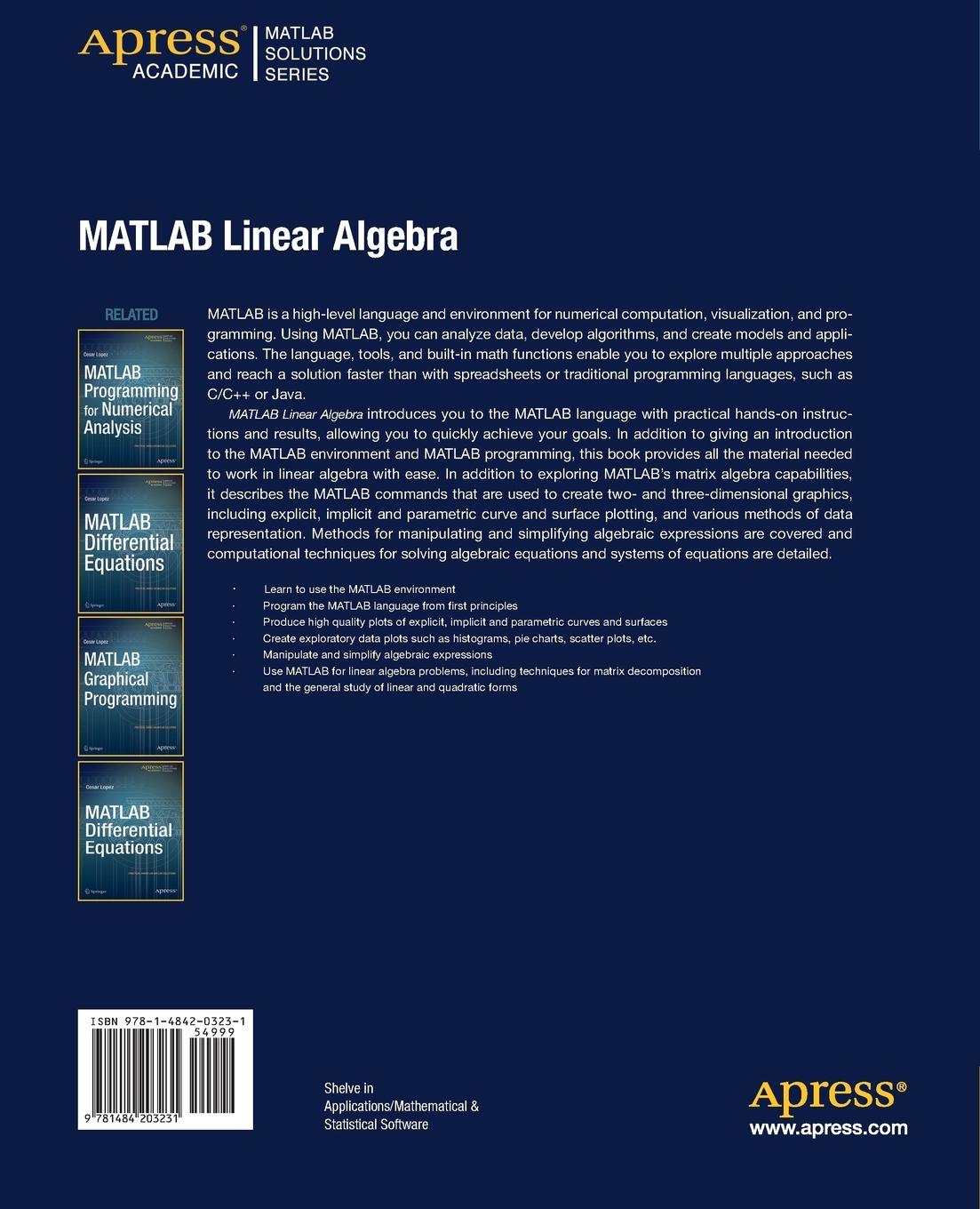 Rückseitencover MATLAB Linear Algebra