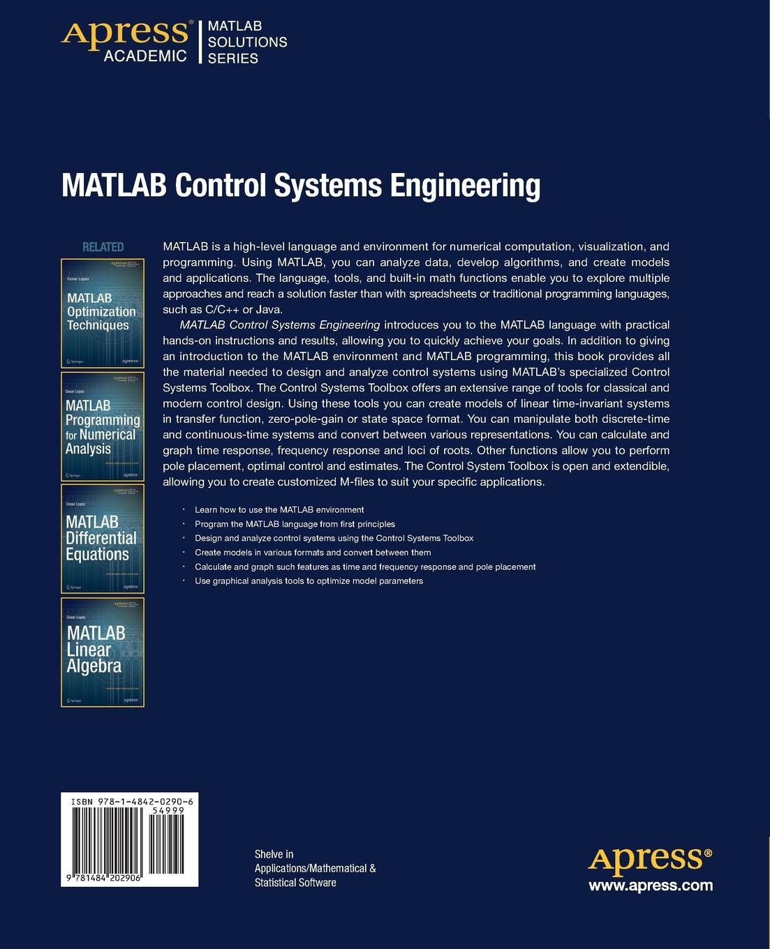 Rückseitencover MATLAB Control Systems Engineering