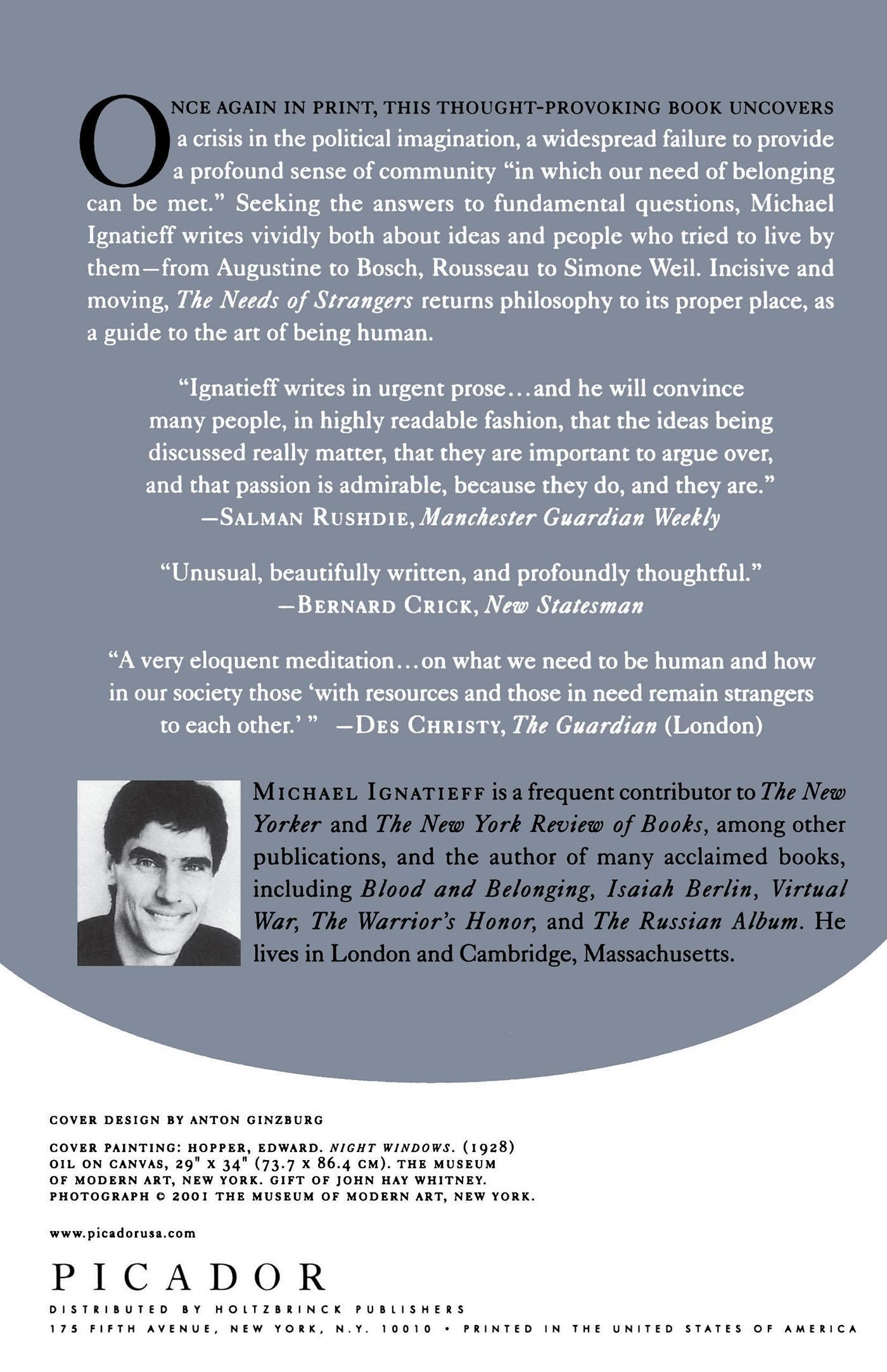 Rückseitencover The Needs of Strangers