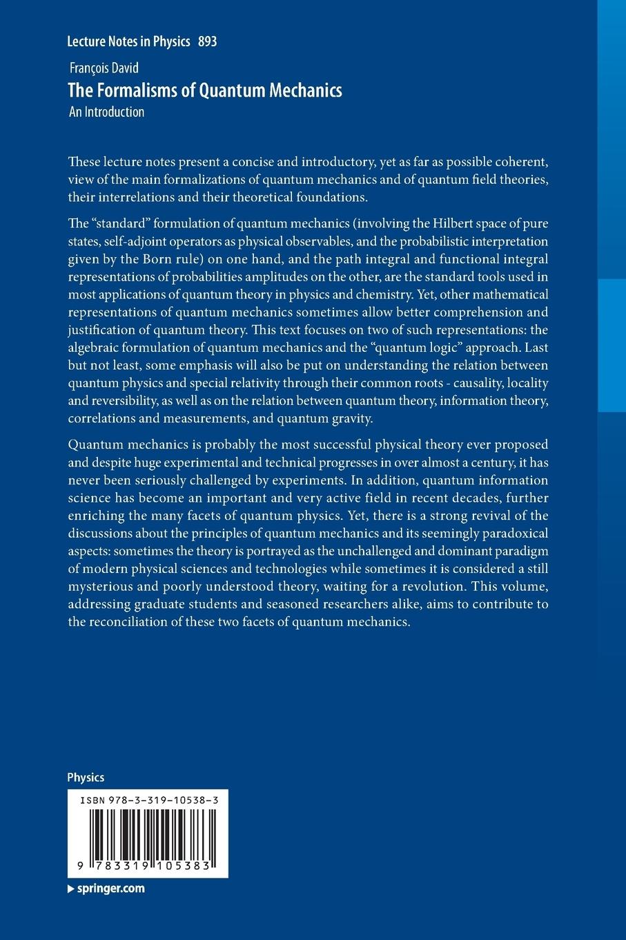 Rückseitencover The Formalisms of Quantum Mechanics