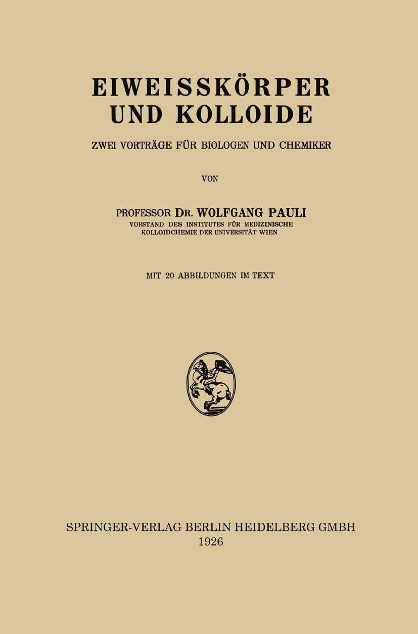 Vorderes Coverbild Eiweisskörper und Kolloide