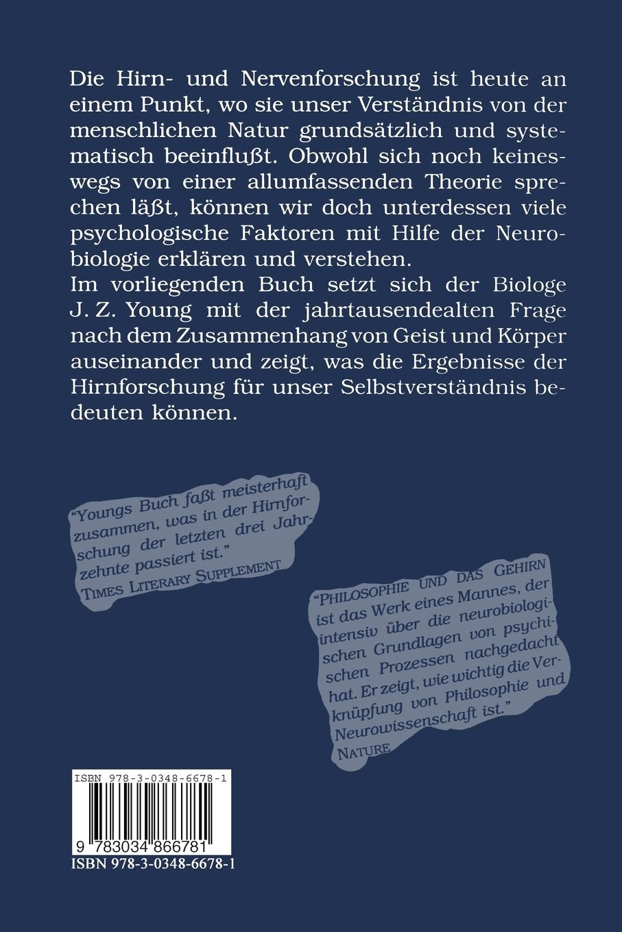 Rückseitencover Philosophie und das Gehirn