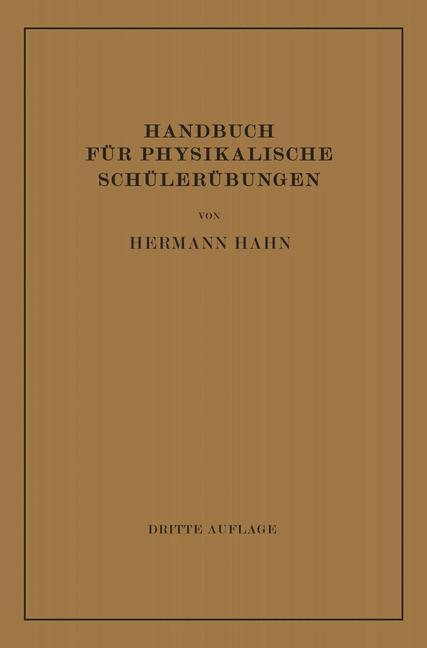 Vorderes Coverbild Handbuch für Physikalische Schülerübungen
