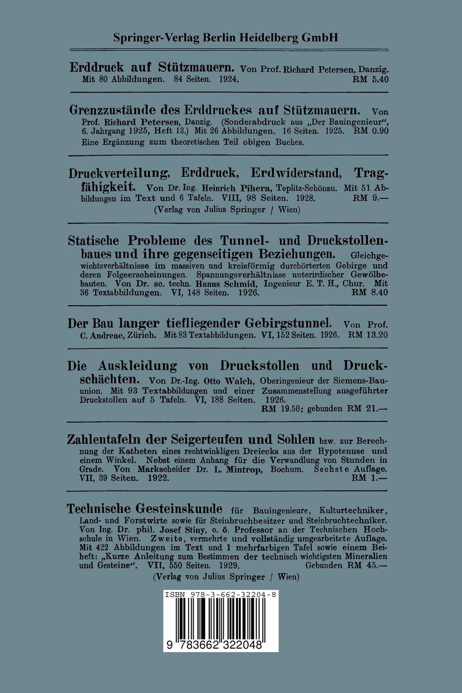 Rückseitencover Erddrucktafeln