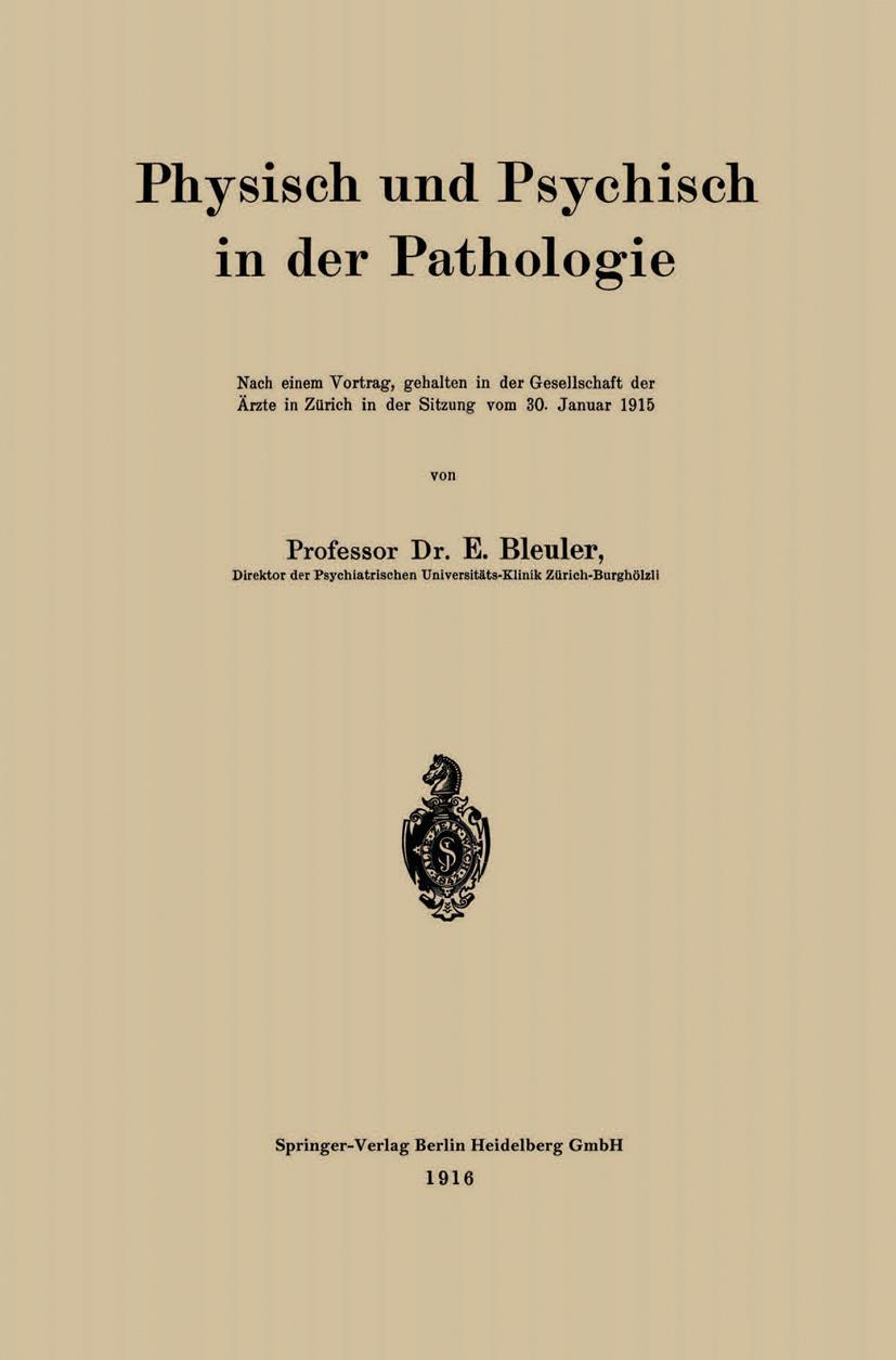 Vorderes Coverbild Physisch und Psychisch in der Pathologie