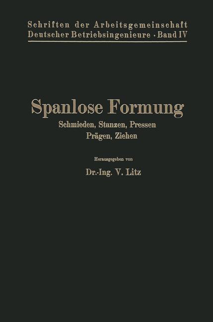 Vorderes Coverbild Spanlose Formung