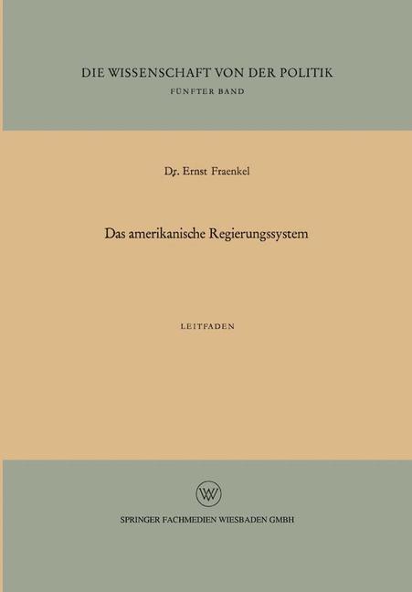 Vorderes Coverbild Das amerikanische Regierungssystem