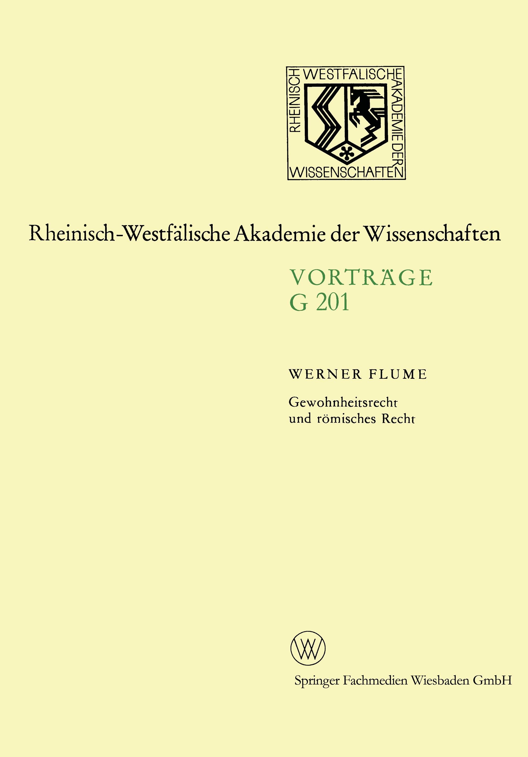 Vorderes Coverbild Gewohnheitsrecht und römisches Recht
