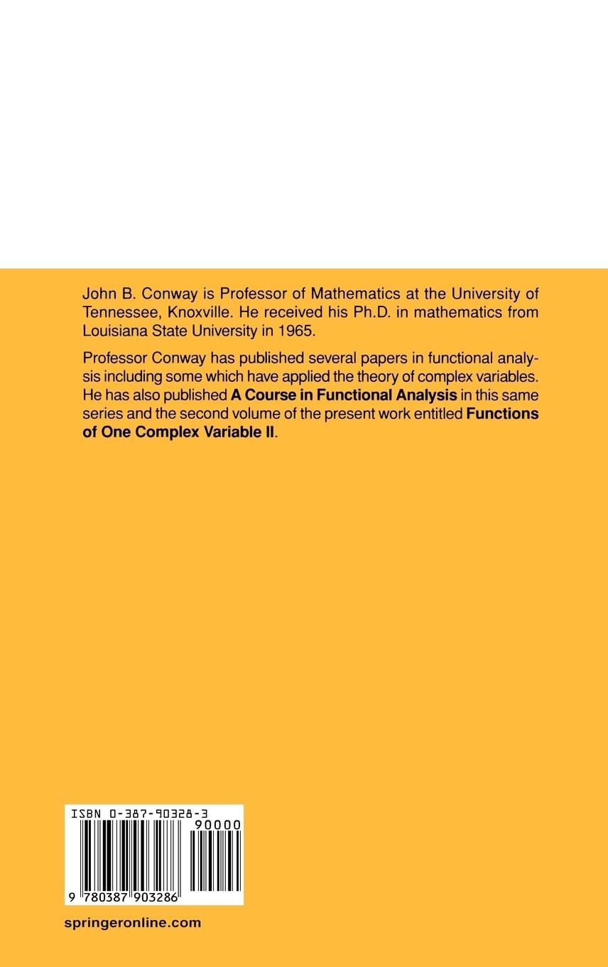 Rückseitencover Functions of One Complex Variable I