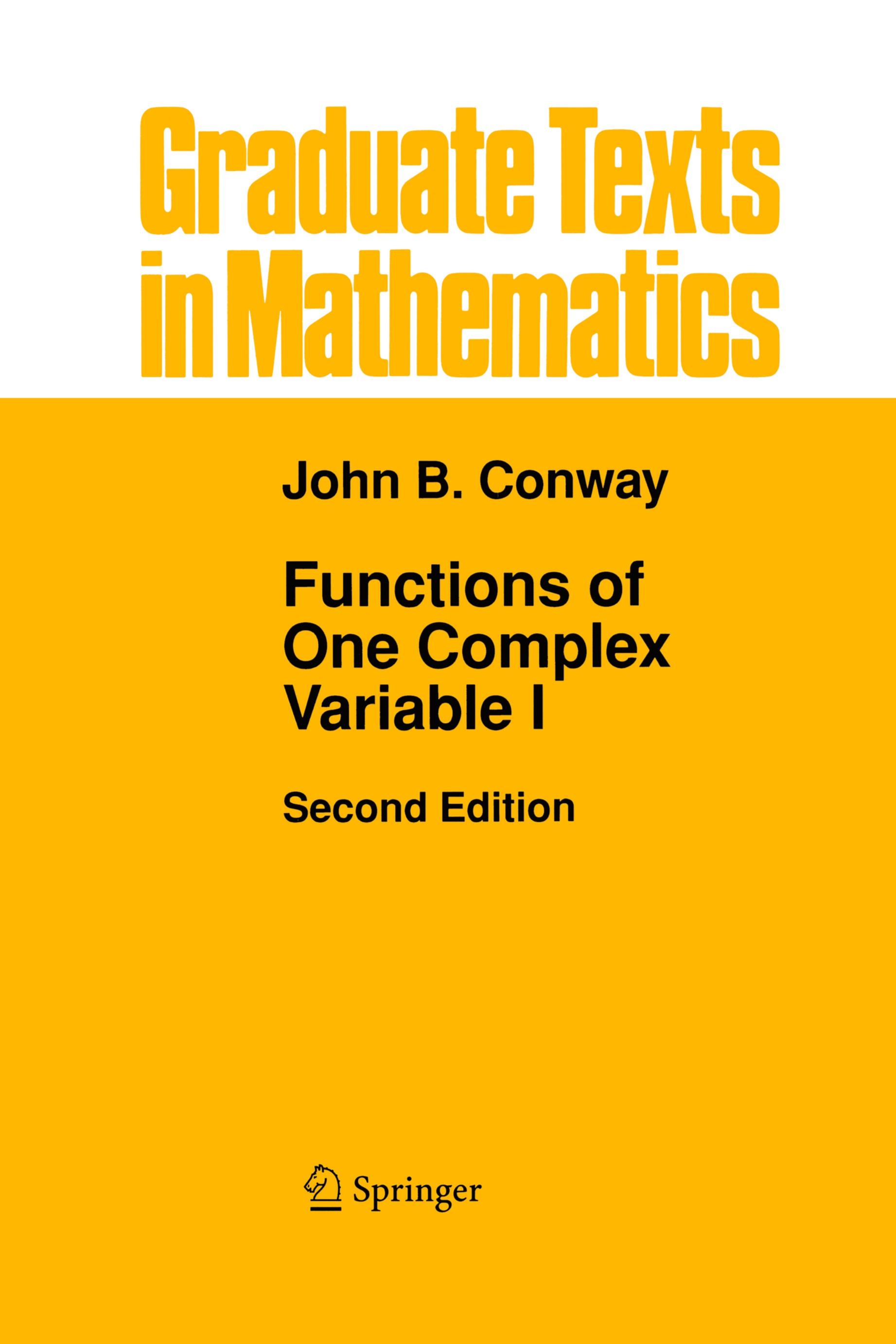 Vorderes Coverbild Functions of One Complex Variable I