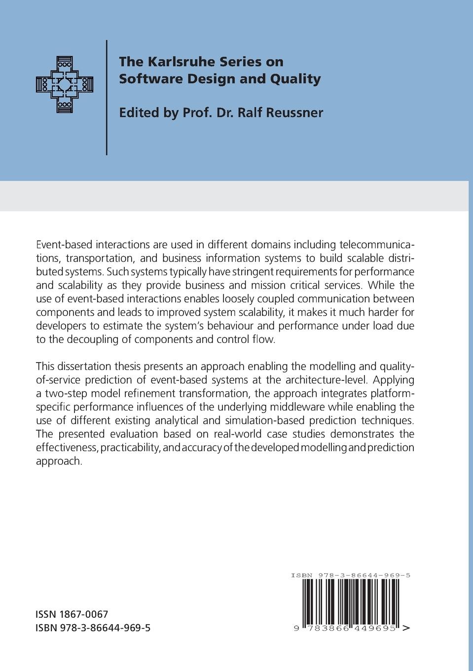 Rückseitencover Modelling Event-Based Interactions in Component-Based Architectures for Quantitative System Evaluation