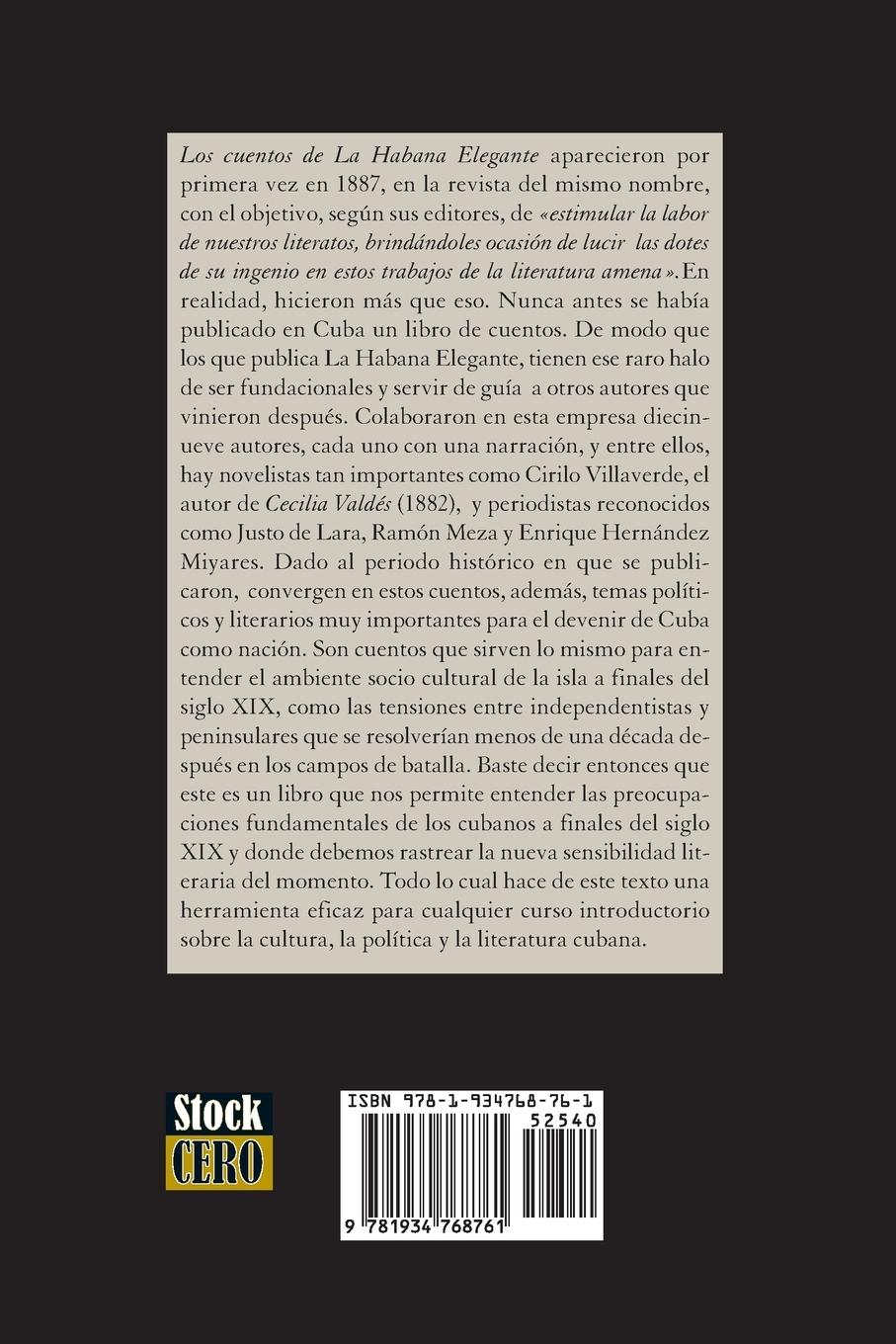 Rückseitencover Cuentos de La Habana Elegante